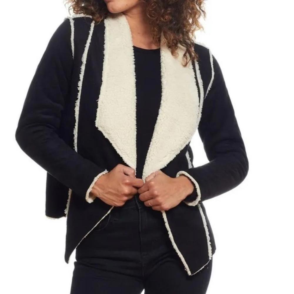 NEW Weatherproof Vintage Faux Suede Short Casual Open Front Jacket (WVXX016)